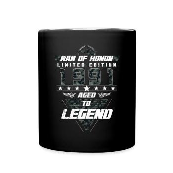 Man of Honor Year of Birth 1991 Camouflage Gift - Full Colour Mug - black - Front