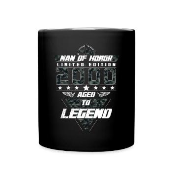 Man of Honor Year of Birth 2000 Camouflage Gift - Full Colour Mug - black - Front