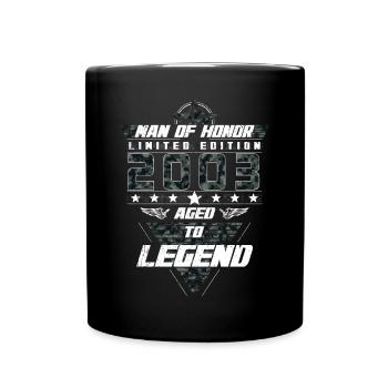 Man of Honor Year of Birth 2003 Camouflage Gift - Full Colour Mug - black - Front