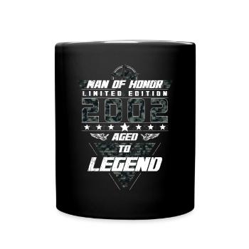 Man of Honor Year of Birth 2002 Camouflage Gift - Full Colour Mug - black - Front