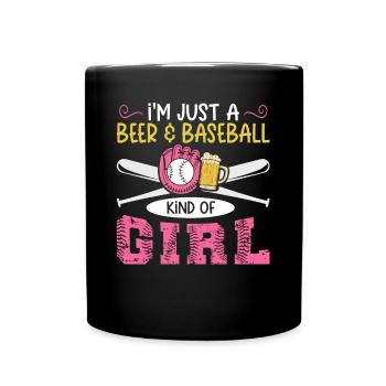 Je suis juste une bière et un baseball genre de fille de baseball - Mug uni - noir - Devant