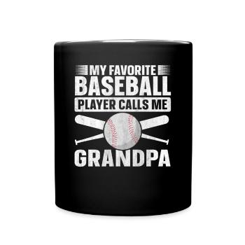Mon joueur de baseball préféré m’appelle grand-père - Mug uni - noir - Devant