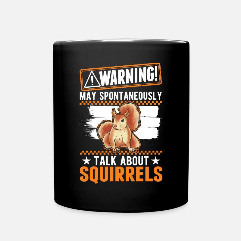 Warnung Eichhörnchen Grauhörnchen - Tasse einfarbig - Schwarz