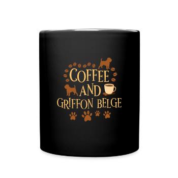 Coffee and Griffon Belge - Full Colour Mug - black - Front