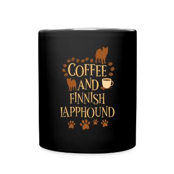 Café et Lapphund finlandais - Mug uni - noir - Devant