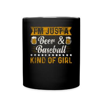 Je suis juste une bière et un baseball genre de fille de baseball - Mug uni - noir - Devant