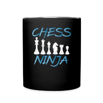 Chess Pieces Ninja - Full Colour Mug - black - Front