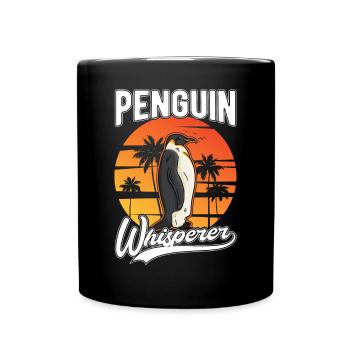Pinguin Flüsterer Penguin - Tasse einfarbig - Schwarz - Vorne
