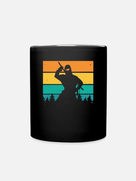 Colorful Ninja japan - Full Colour Mug - black