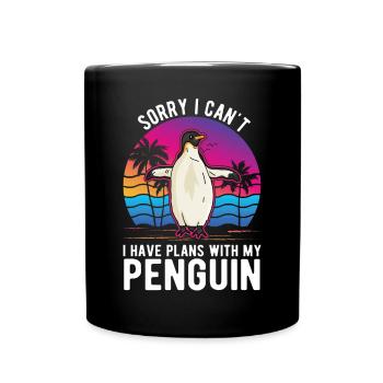 Je ne peux pas avoir de plans avec mon Pingouin Pinguin - Mug uni - noir - Devant
