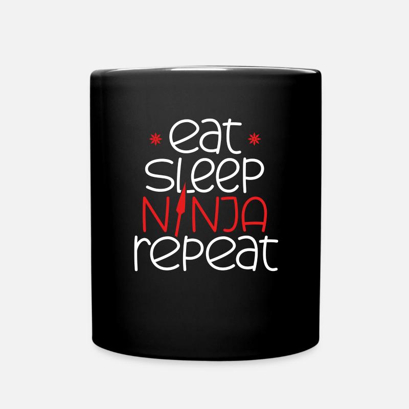 Essen schlafen Ninja Japan - Tasse einfarbig - Schwarz