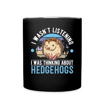 Igel Liehbaber Stacheligel - Tasse einfarbig - Schwarz - Vorne
