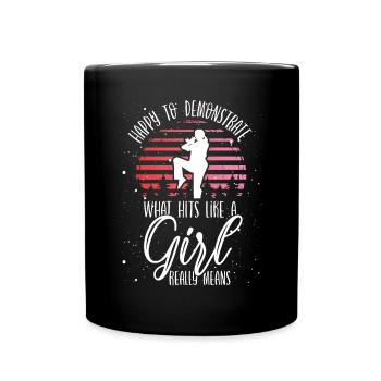 Ce qui frappe comme une fille - Mug uni - noir - Devant