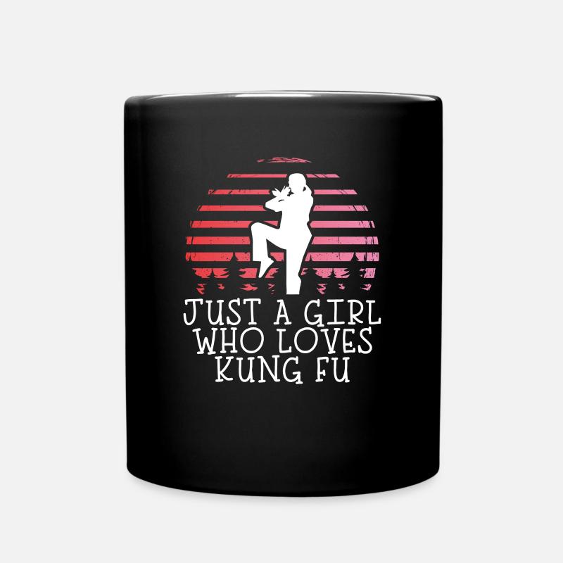 Nur Ein Mädchen, Das Kung Fu Liebt - Tasse einfarbig - Schwarz