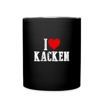 I love kacken - Tasse einfarbig - Schwarz - Vorne