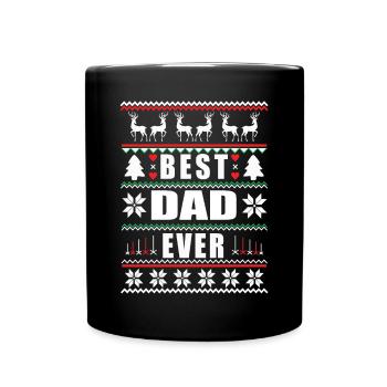 Drôle de Noël moche Meilleur père de tous les temps - Mug uni - noir - Devant