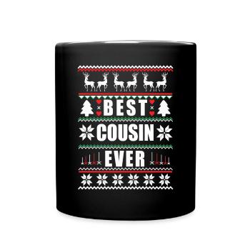 Funny Ugly Christmas Best Cousin Ever - Full Colour Mug - black - Front