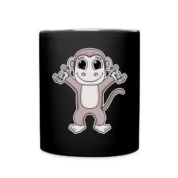 Bodybuilder Monkey Fitness Motivation Gift - Full Colour Mug - black - Front