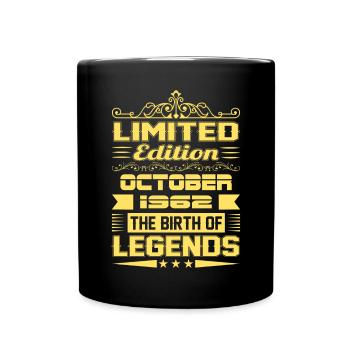 Octobre 1962 - Cadeau du 60e anniversaire. Légende. - Mug uni - noir - Devant