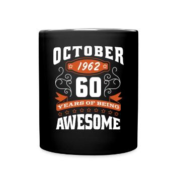 Octobre 1962 - Cadeau du 60e anniversaire. Légende. - Mug uni - noir - Devant