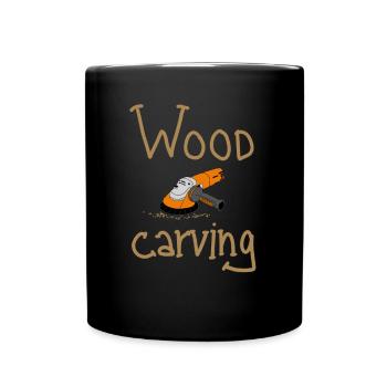 Wood Carving - Tasse einfarbig - Schwarz - Vorne
