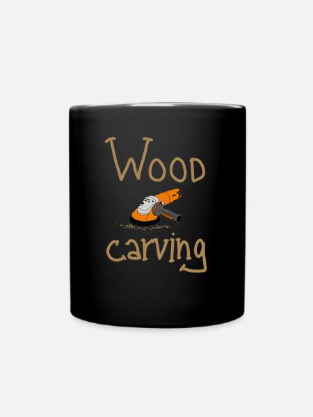 Wood Carving - Tasse einfarbig - Schwarz