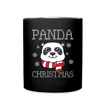 Panda Christmas / Christmas, Winter, funny - Full Colour Mug - black - Front