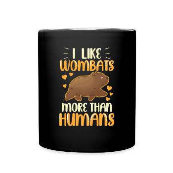 Wombat more like Australia marsupial - Full Colour Mug - black - Front