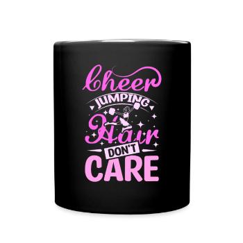 Cheer jumping hair don't care - Tasse einfarbig - Schwarz - Vorne