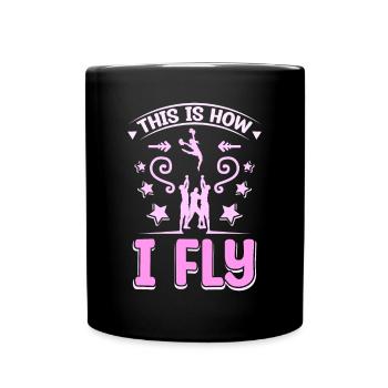 This is how I fly cheer girl - Full Colour Mug - black - Front