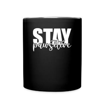 Restez pawsitive - Mug uni - noir - Devant