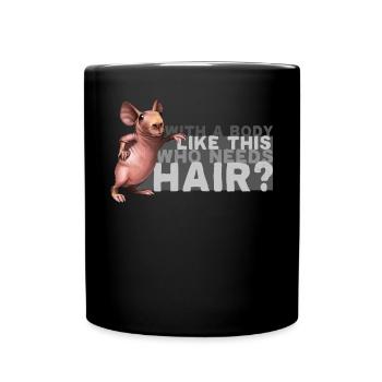 Tête chauve ironie drôle dicton - Mug uni - noir - Devant