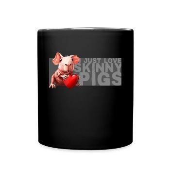 Cochon d’Inde maigre Amour avec cœur - Mug uni - noir - Devant