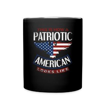 Amérique États-Unis Américain Américain - Mug uni - noir - Devant