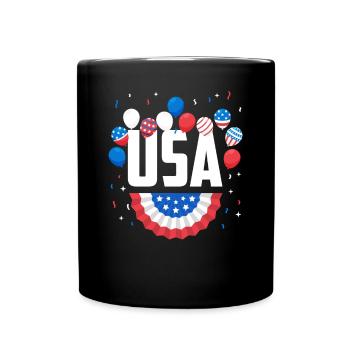 America USA American American - Full Colour Mug - black - Front