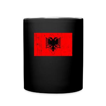 Drapeau de l’Albanie - Mug uni - noir - Devant