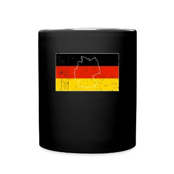 Deutschland Flagge - Tasse einfarbig - Schwarz - Vorne