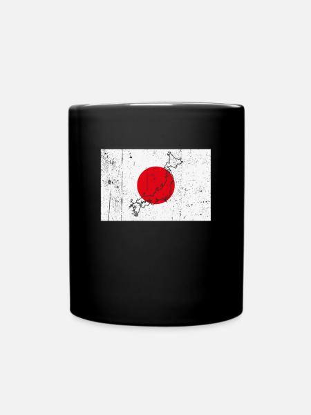 Japan Flag - Full Colour Mug - black