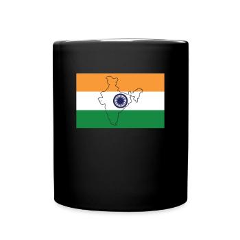 Drapeau de l’Inde - Mug uni - noir - Devant