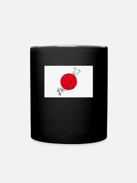 Japan Flag - Full Colour Mug - black