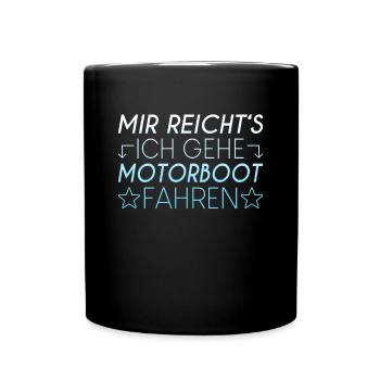 Motorboot Spruch - Tasse einfarbig - Schwarz - Vorne