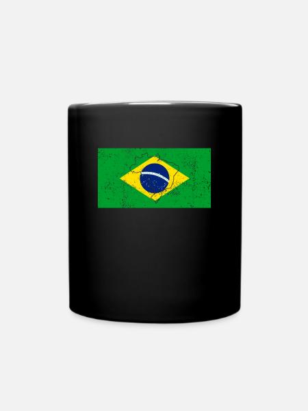 Brasilien Flagge - Tasse einfarbig - Schwarz