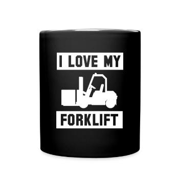 J’adore mon chariot élévateur Chemise Cadeau Chariot élévateur - Mug uni - noir - Devant
