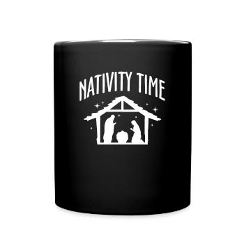 Crèche Temps Crèche Noël - Mug uni - noir - Devant