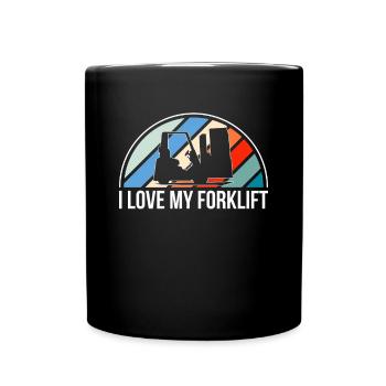J’adore mon chariot élévateur Chemise Cadeau Chariot élévateur - Mug uni - noir - Devant