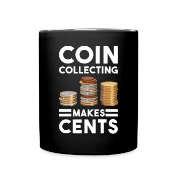 Numismatic Coin Collecting Gift - Full Colour Mug - black - Front