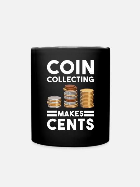 Numismatik Münzsammeln Geschenk - Tasse einfarbig - Schwarz