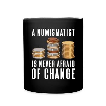 Numismatic Coin Collecting Gift - Full Colour Mug - black - Front