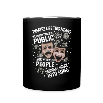 Theater Schauspieler - Tasse einfarbig - Schwarz - Vorne