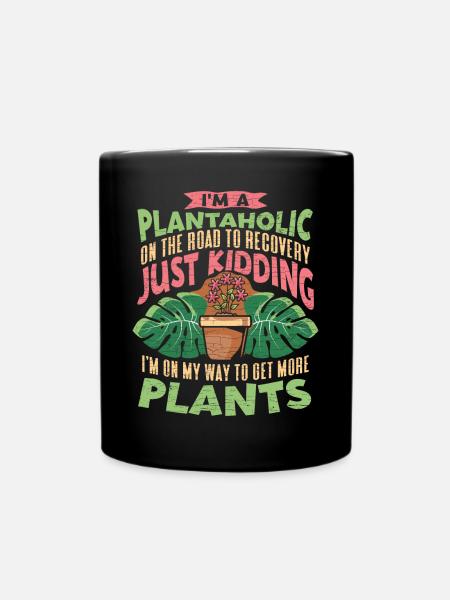 Pflanzen Blumen - Tasse einfarbig - Schwarz